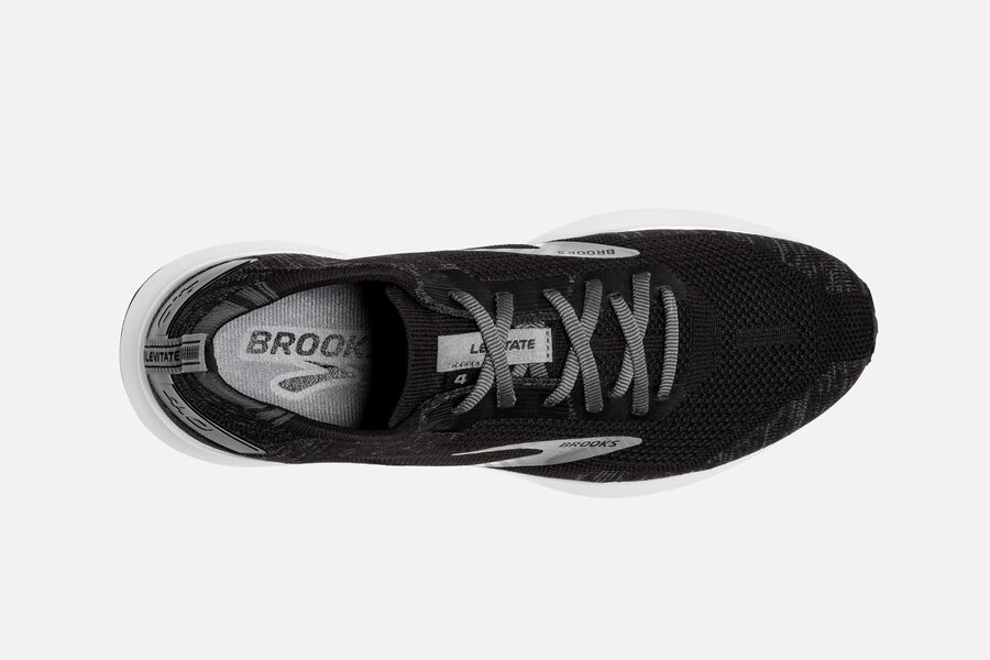 Levitate 4 Road Brooks Running Shoes NZ Womens - Black/White - ZIOPXJ-685